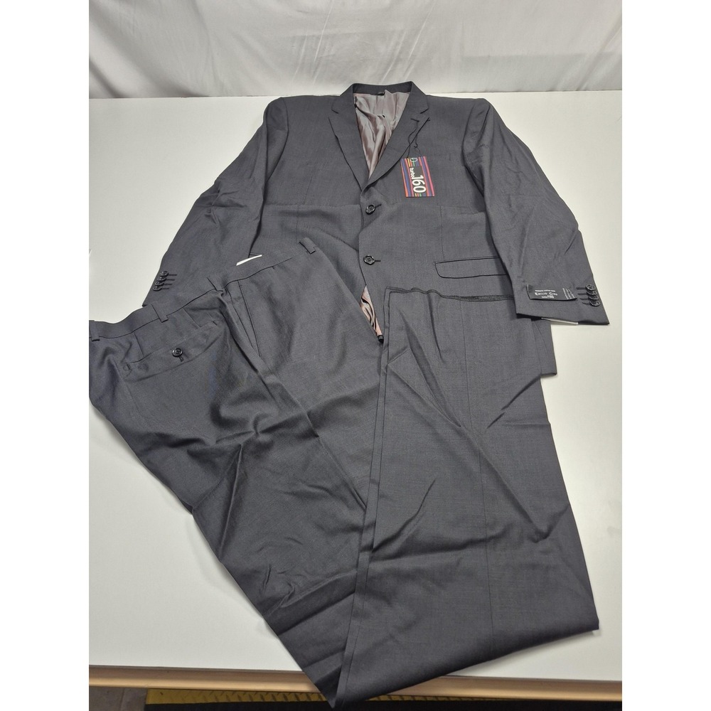 Emilio Ciro Suit Mens IT 48 Long Charcoal Wool Turbo 160 2 Piece 43x36 NWT